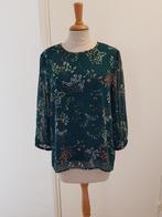 Vero Moda donkergroene blouse bloemmotief driekwart mouw M, Maat 38/40 (M), Vero Moda, Ophalen of Verzenden, Zo goed als nieuw