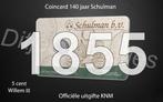 140 jaar Schulman in coincard KNM - 5 cent 1855 zilver, Postzegels en Munten, Munten | Nederland, Ophalen of Verzenden, Koning Willem III