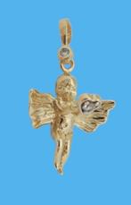 14k Gouden Engel Engelbewaarder Kettinghanger Hanger Hart, Jw, Verzenden, Nieuw, Hart