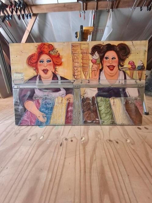 Lekker ijsje, Huis en Inrichting, Woonaccessoires | Schilderijen, Tekeningen en Foto's, Zo goed als nieuw, Schilderij, 75 cm of meer