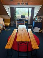 Biertafel + banken, Ophalen, Zo goed als nieuw, Inklapbaar, Rechthoekig