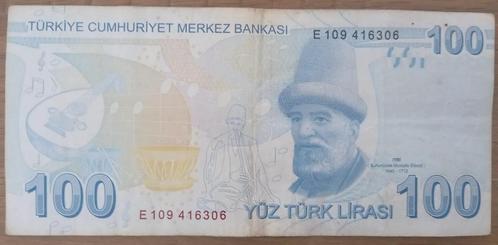 Turkije 100 lira 2009-2017, Postzegels en Munten, Bankbiljetten | Europa | Niet-Eurobiljetten, Los biljet, Overige landen, Verzenden