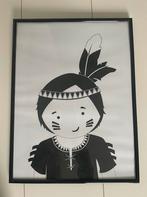 Poster in wissellijst zwart/wit Indiaan, Ophalen, Foto of Poster, Minder dan 50 cm