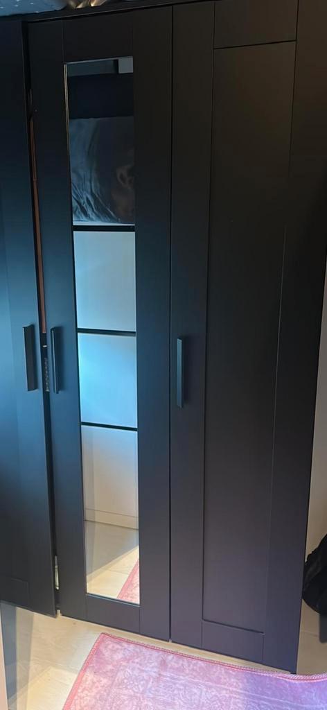 Ikea Pax kast, zwart, 3 deurs met spiegel, Huis en Inrichting, Kasten | Kledingkasten, Ophalen of Verzenden