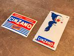 Emaille Cinzano reclamebordjes, Verzenden, Gebruikt, Reclamebord