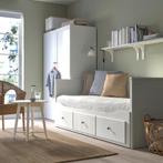 Hemnes bed Ikea - 2 stuks! 80x200, uitschuifbaar tot 160x200, Huis en Inrichting, Slaapkamer | Bedden, Ophalen, Eenpersoons, Wit