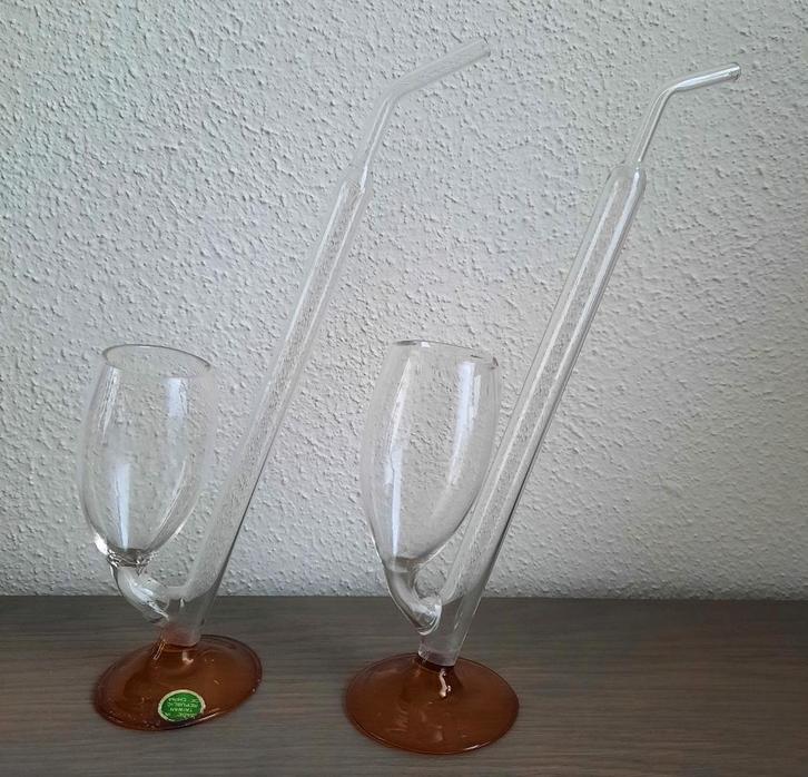 2 oude port pijpglaasjes, Antiek en Kunst, Antiek | Glas en Kristal, Ophalen of Verzenden