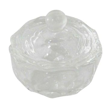 Glazen dappenglaasje / dappendish met deksel beschikbaar voor biedingen