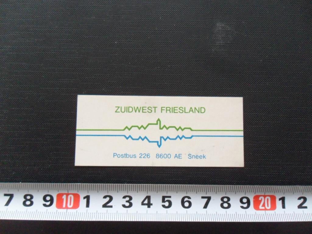 sticker sneek zuidwest friesland postbus 226, Ophalen, Zo goed als nieuw