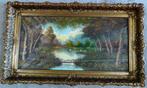 Stadspark met 2 zwanen en hun jongen ~1930 - Bernhard Medema, Ophalen of Verzenden