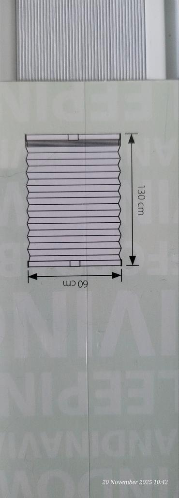 3x plissé Gordijn - Haven - 60x130cm - Wit (JYSK), Huis en Inrichting, Stoffering | Gordijnen en Lamellen, Zo goed als nieuw, 100 tot 150 cm