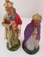 Vintage twee koningen kerststal papier maché 12,5 cm, Diversen, Kerst, Ophalen of Verzenden, Zo goed als nieuw