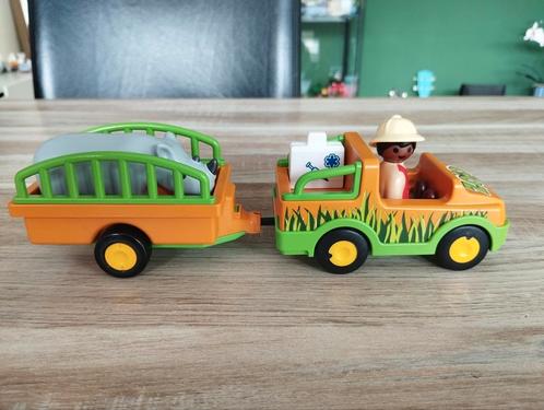 Playmobil 123 Dierenverzorger met neushoorn 70182, Kinderen en Baby's, Speelgoed | Playmobil, Zo goed als nieuw, Ophalen of Verzenden