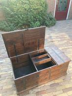 Tk. aangeb; teak houten kist - salontafel - dekenkist, 100 tot 150 cm, Teakhout, Ophalen of Verzenden, Zo goed als nieuw