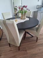 ronde tafel+4stoelen, Huis en Inrichting, Tafels | Eettafels, Ophalen, Rond, Zo goed als nieuw, 100 tot 150 cm