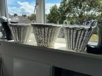 Witte Rietmanden Set van 3  maat 28 29 en 30 Hoog, Mand, Rond, Ophalen of Verzenden, Zo goed als nieuw