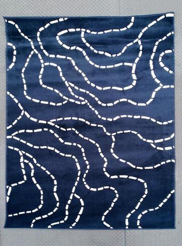 IKEA Kleed Tapijt Vloerkleed 133x195 Type Ferle Blauw / Wit beschikbaar voor biedingen