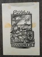 Exlibris Gilbert Vandermoere (Luc de Jaegher, 1953) (molen), Antiek en Kunst, Ophalen of Verzenden