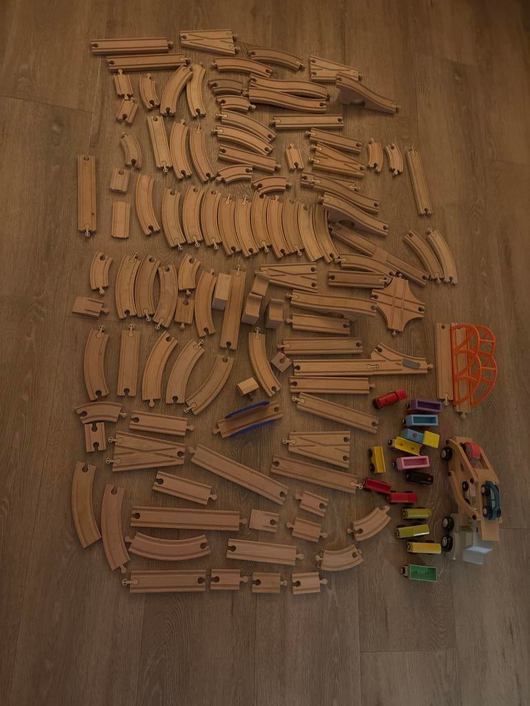 Houten Treinbaan IKEA & Woezel en Pip, Ophalen, Gebruikt, Jongen of Meisje