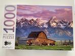 legpuzzel Moultan Barn, Wyoming, USA 1000 Piece Jigsaw, 500 t/m 1500 stukjes, Legpuzzel, Zo goed als nieuw, Ophalen
