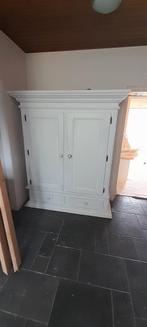 Zware eiken kast - White wash gelakt, Ophalen, Gebruikt, 25 tot 50 cm