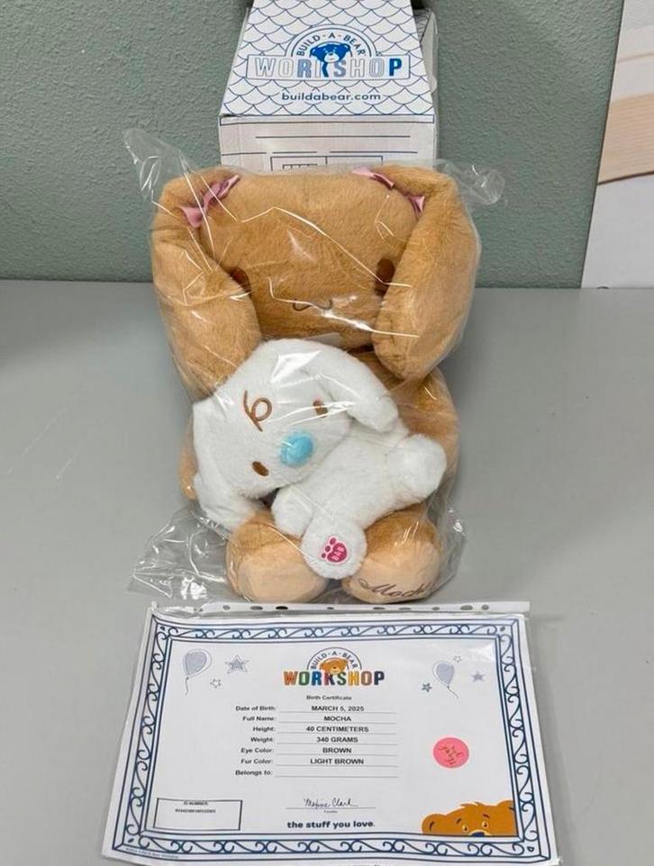 Cinnamoroll Mocha Milk Zeldzaam Build a bear + certificaat, Verzamelen, Poppetjes en Figuurtjes, Nieuw, Ophalen of Verzenden