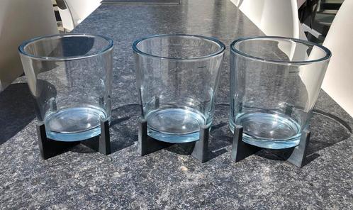 Te koop drie windlichten van Blomus, Huis en Inrichting, Woonaccessoires | Kandelaars en Kaarsen, Gebruikt, Minder dan 25 cm, Overige materialen