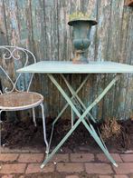 Opklapbaar tafeltje metaal mintgroen balkontafel tuintafel, Antiek en Kunst, Curiosa en Brocante, Ophalen