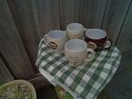 4 chocolademelk bekers o.a bruin in 1 koop, Antiek en Kunst, Ophalen of Verzenden