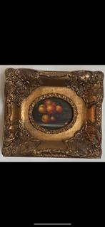 Antiek,stilleven olieverfschilderijtje gesigneerd T.V of JV, Antiek en Kunst, Ophalen of Verzenden