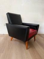 Retro vintage skai kunst lederen eenzit zetel, Ophalen of Verzenden