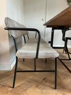 Eettafelbank - bankje - ribstof - grijs, Huis en Inrichting, Stoelen, Ophalen of Verzenden, Zo goed als nieuw, Grijs, Eén