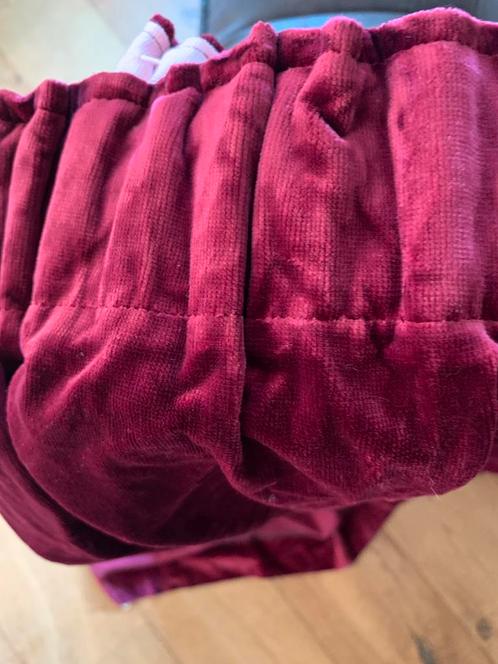 Gordijnen velours 1x: 150br x125 hg; deur:132 br x 250cmen, Huis en Inrichting, Stoffering | Gordijnen en Lamellen, Zo goed als nieuw