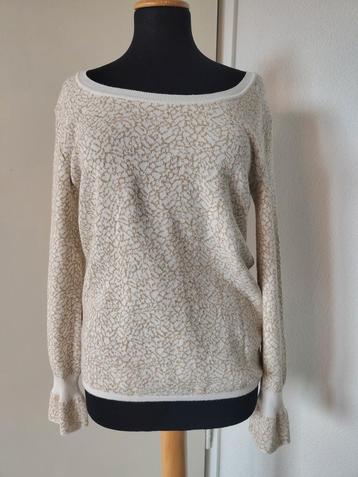 Nukus Trui Beige-Wit Pofmouwen beschikbaar voor biedingen