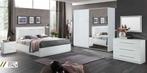 Slaapkamer Orjinal letto Città complete wit set met LED lamp, Ophalen of Verzenden, Nieuw, Tweepersoons