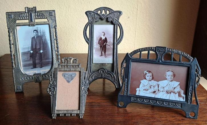 4 prachtige sierlijke fotolijsten art nouveau jugendstil, Antiek en Kunst, Antiek | Woonaccessoires, Ophalen of Verzenden
