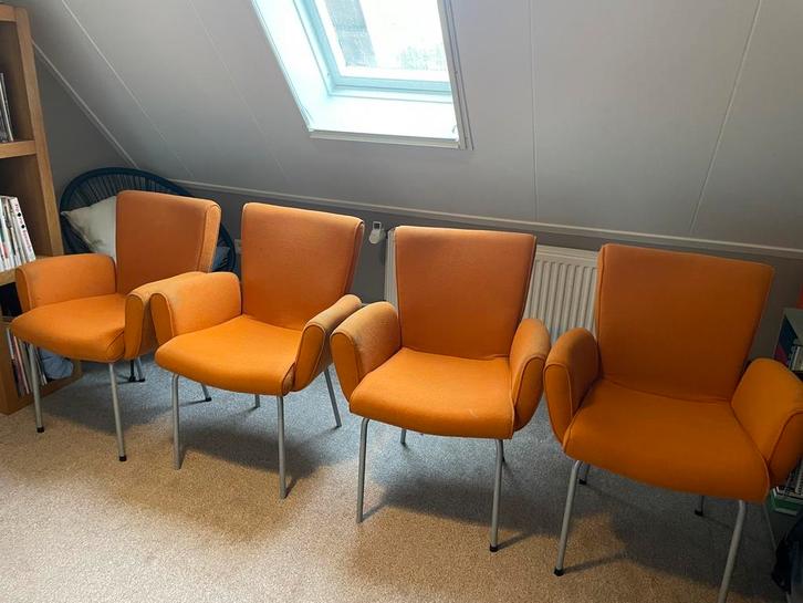 4 eetkamerstoelen, Huis en Inrichting, Stoelen, Gebruikt, Vier, Stof, Overige kleuren, Ophalen