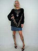 *Abfab Vintage Katoenen 80's Trui/Sweater XL*, Ophalen of Verzenden, Zo goed als nieuw, Maat 46/48 (XL) of groter, Zwart