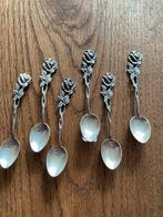 Set van 6 zilveren mokkalepels Hildesheimer Rose, Ophalen of Verzenden, Zilver
