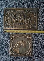 Twee decoratieve koperen wandplaten, Ophalen of Verzenden