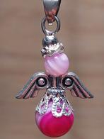 hanger Guardian Angel Candy Pink Agaat, Nieuw, Ophalen of Verzenden, Steen of Mineraal, Roze