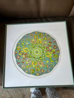 Zelf ontworpen Mandala te koop in groen lijst 45/45 cm., Ophalen of Verzenden, Zo goed als nieuw, Vierkant, Overige materialen
