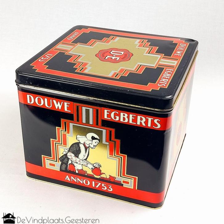 Douwe Egberts groot bewaarblik, Verzamelen, Blikken, Zo goed als nieuw, Koffie, Douwe Egberts, Ophalen of Verzenden