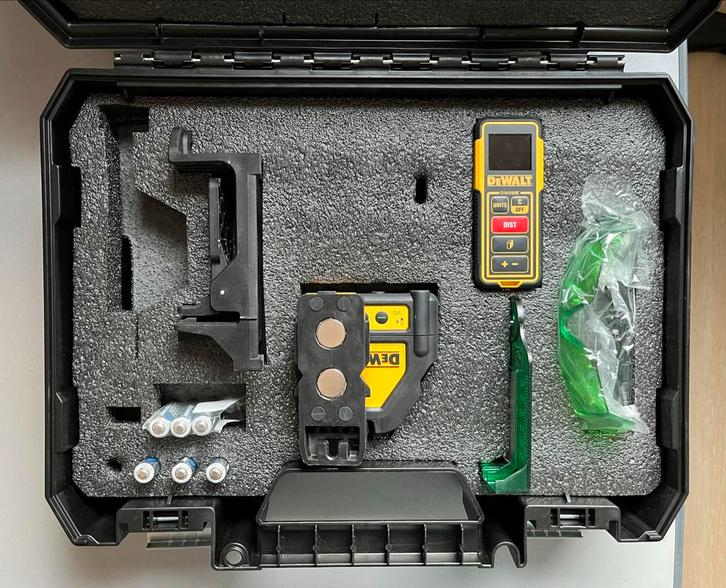 DeWALT DW0887100-1 Combiset: DW088CG + DWHT77100, Doe-het-zelf en Verbouw, Meetapparatuur, Zo goed als nieuw, Afstand, Ophalen of Verzenden