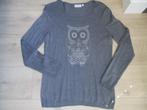 Licht grijze trui met glitter uil maat S ZGAN, Ophalen, Kerstmis of Sinterklaas, Zo goed als nieuw, Kleding