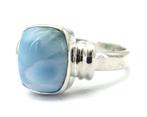 Larimar ring in 925 zilver (maat 18), 18 tot 19, -, Blauw, -