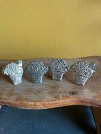 Metalen servet ringen met bloemen mand, Ophalen of Verzenden