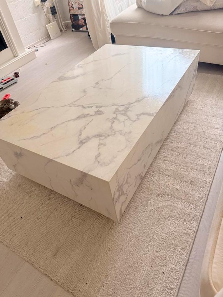 Salontafel Marmer, Huis en Inrichting, Tafels | Salontafels, Gebruikt, Minder dan 50 cm, 100 tot 150 cm, Rechthoekig, Overige materialen