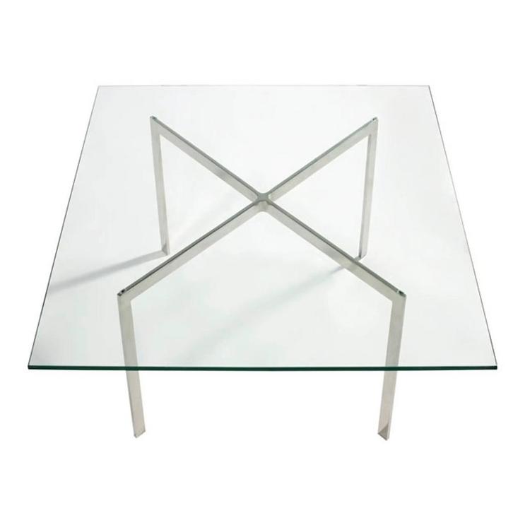 Mies van der Rohe Knoll Barcelona salontafel, Huis en Inrichting, Tafels | Salontafels, Zo goed als nieuw, Minder dan 50 cm, 50 tot 100 cm