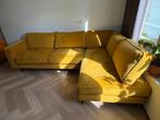 Mosterdgele hoekbank, Ophalen, 250 tot 300 cm, Gebruikt, Metaal
